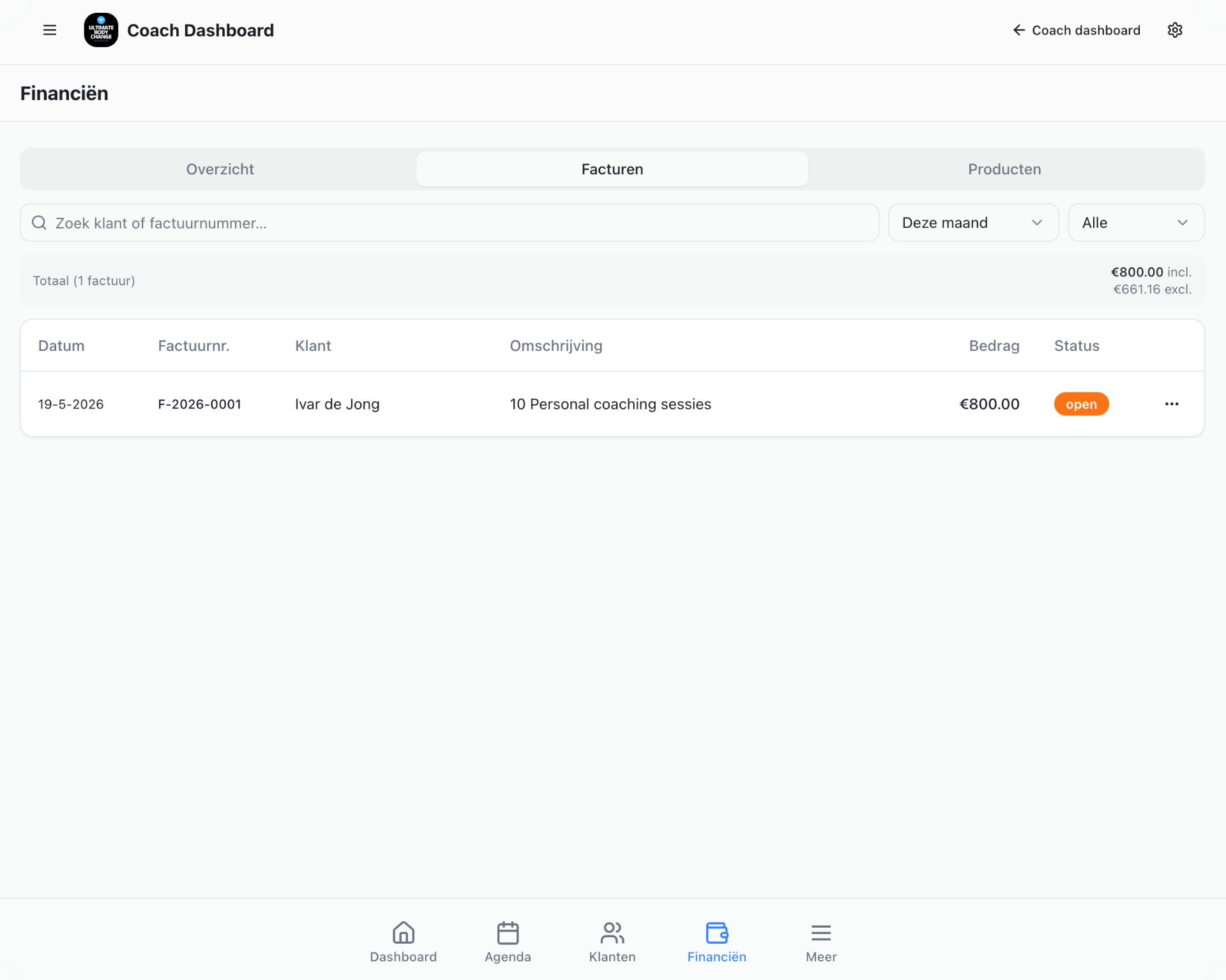 BodyLytics Invoicing & packages